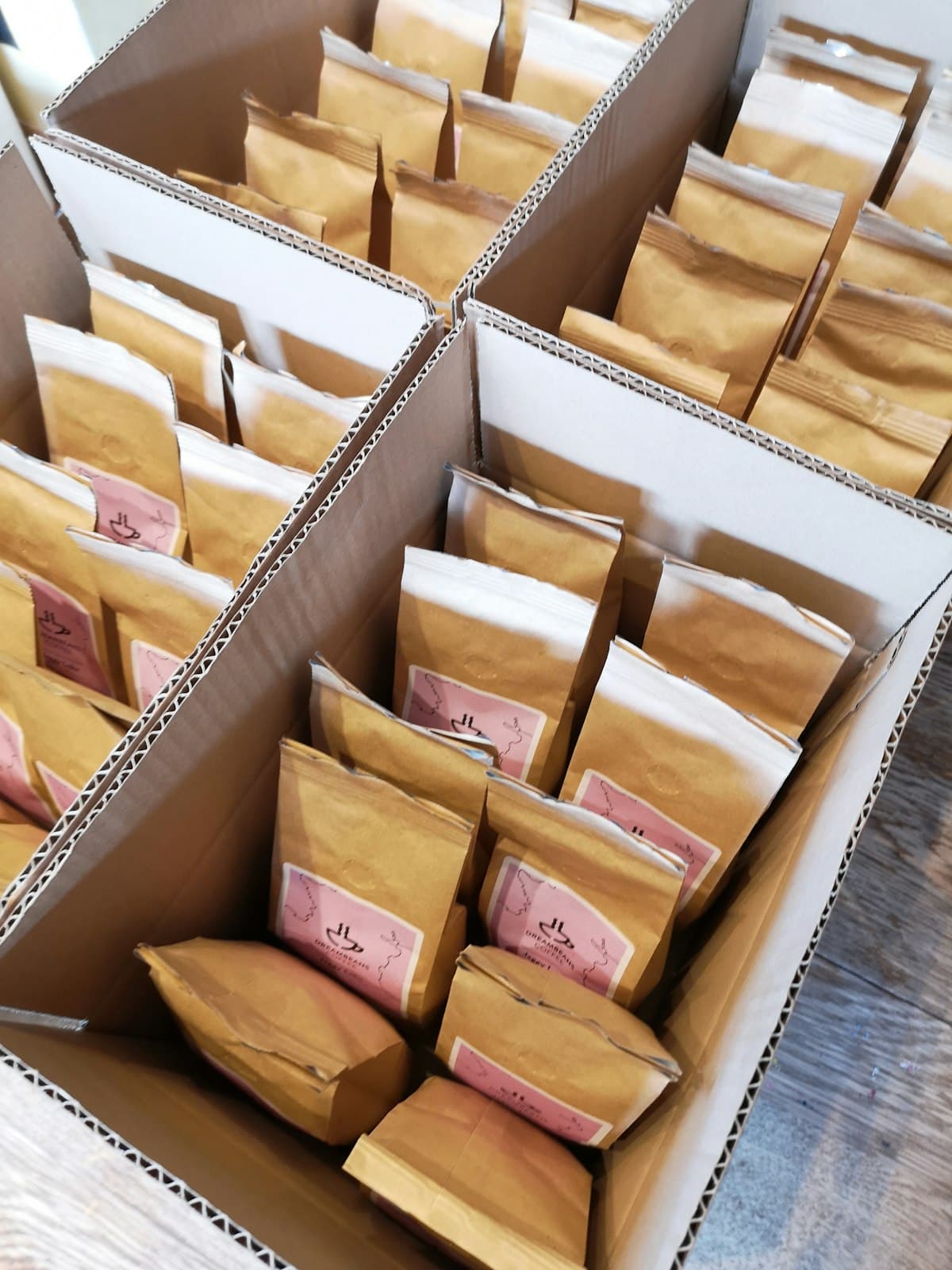 Shipping warehouse with organized parcel conveyor belts and logistics operations